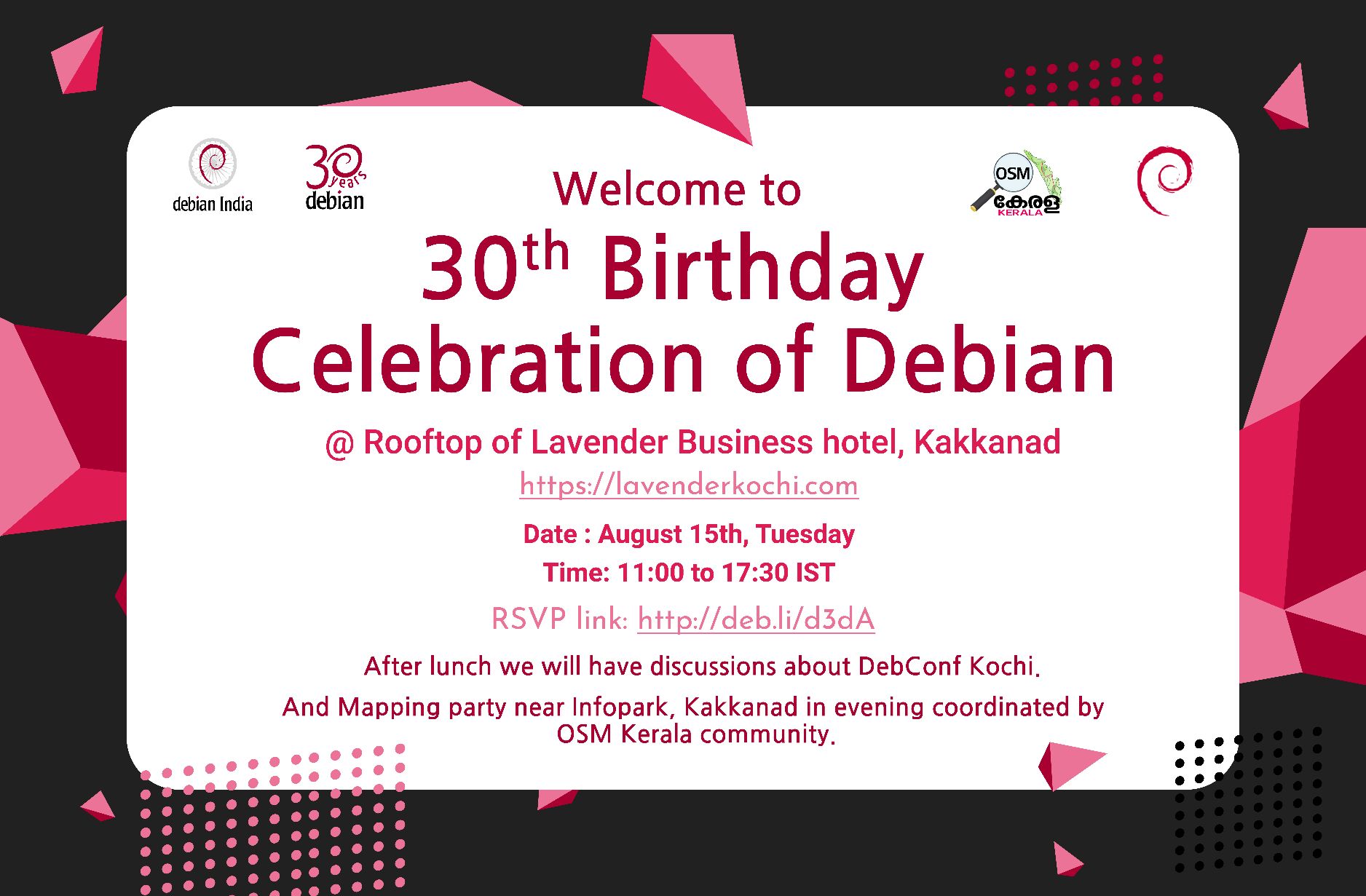 30th Birthday Celebration of Debian poster
