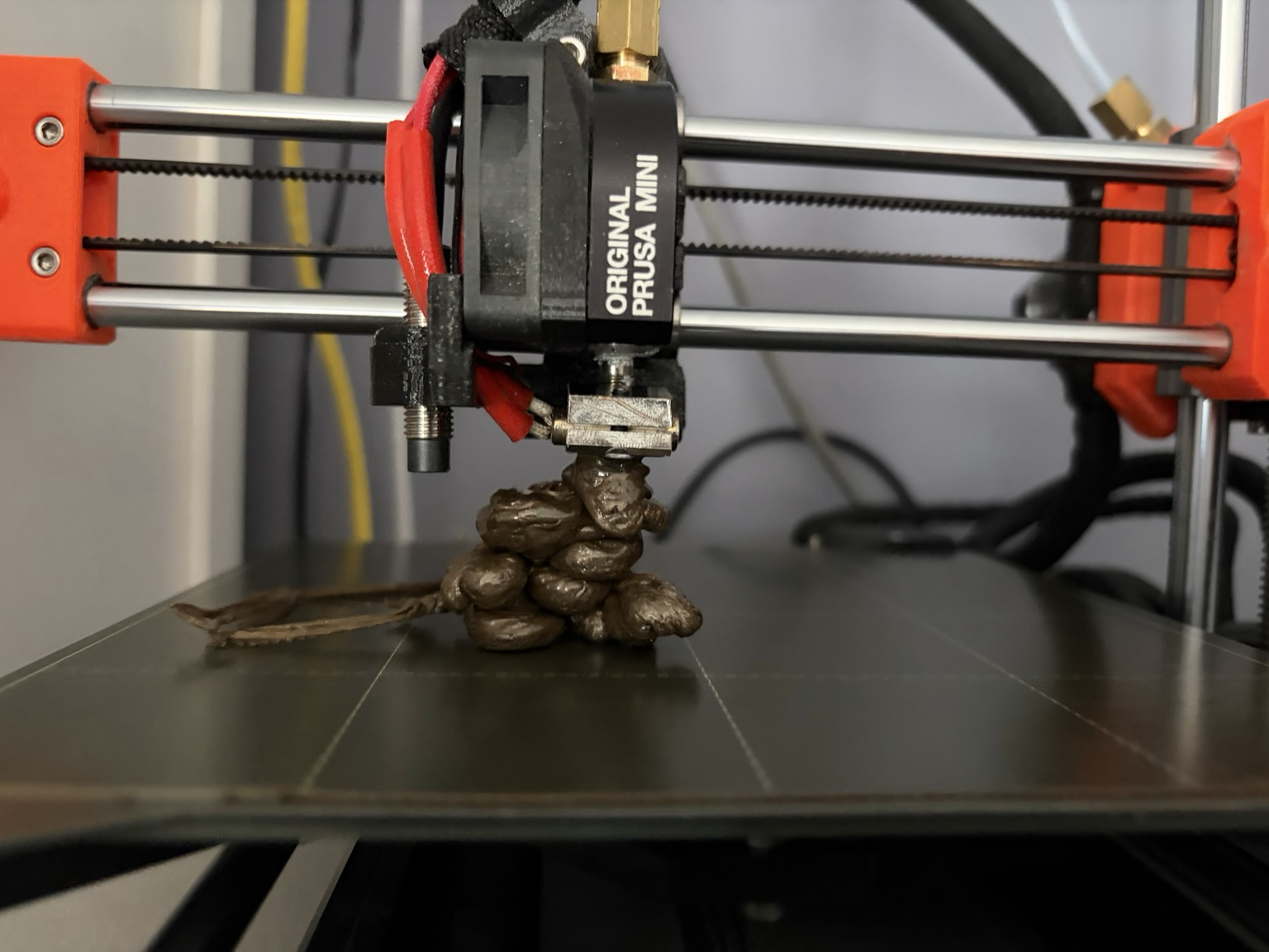 Photo of globbed up nozzle from a failing print 