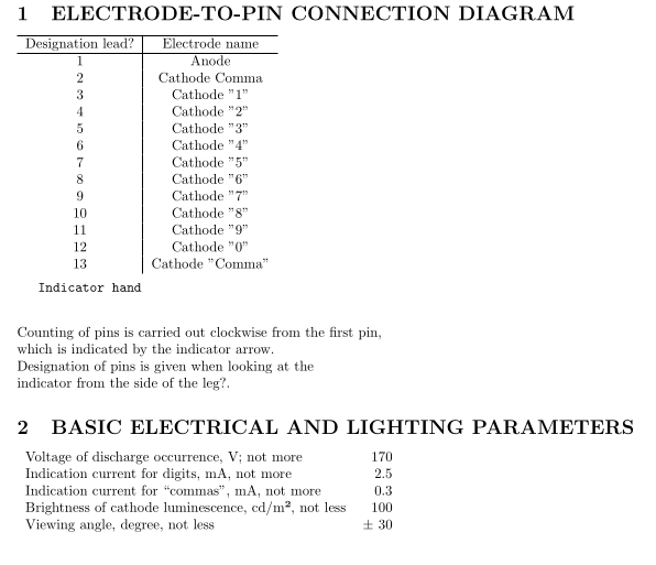 A pdf detailing the electrical characteristics of the IN-14 nixie tube; still WIP.