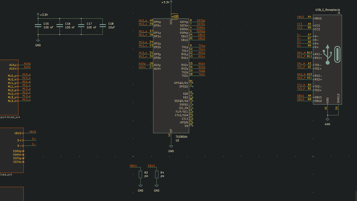 A screenshot from kicad showing a circuit WIP