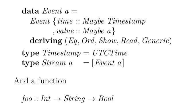 Exhibit B: formatted using "lhs2tex", without any option tweaks