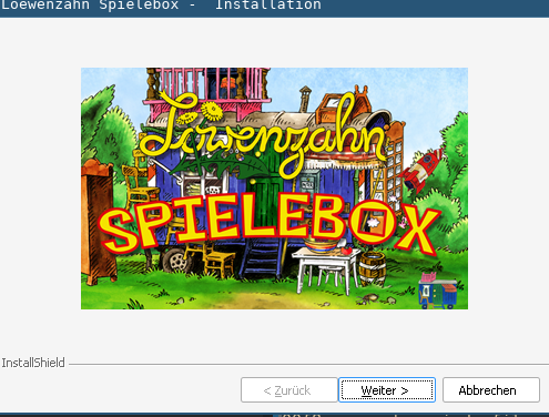 A screenshot showing the install shiel wizard from the Löwenzahn video game