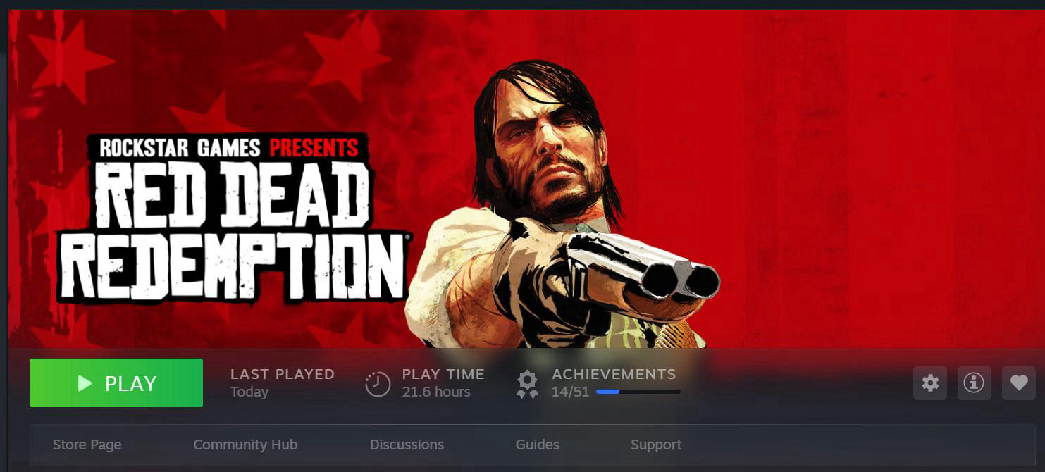 A photo containing Red dead redemption in a steam library 