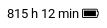 A screenshot showing a supposedly full battery with 815 hours charge left.