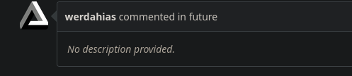 A screenshot of a issue where it states "werdahias commented in future"