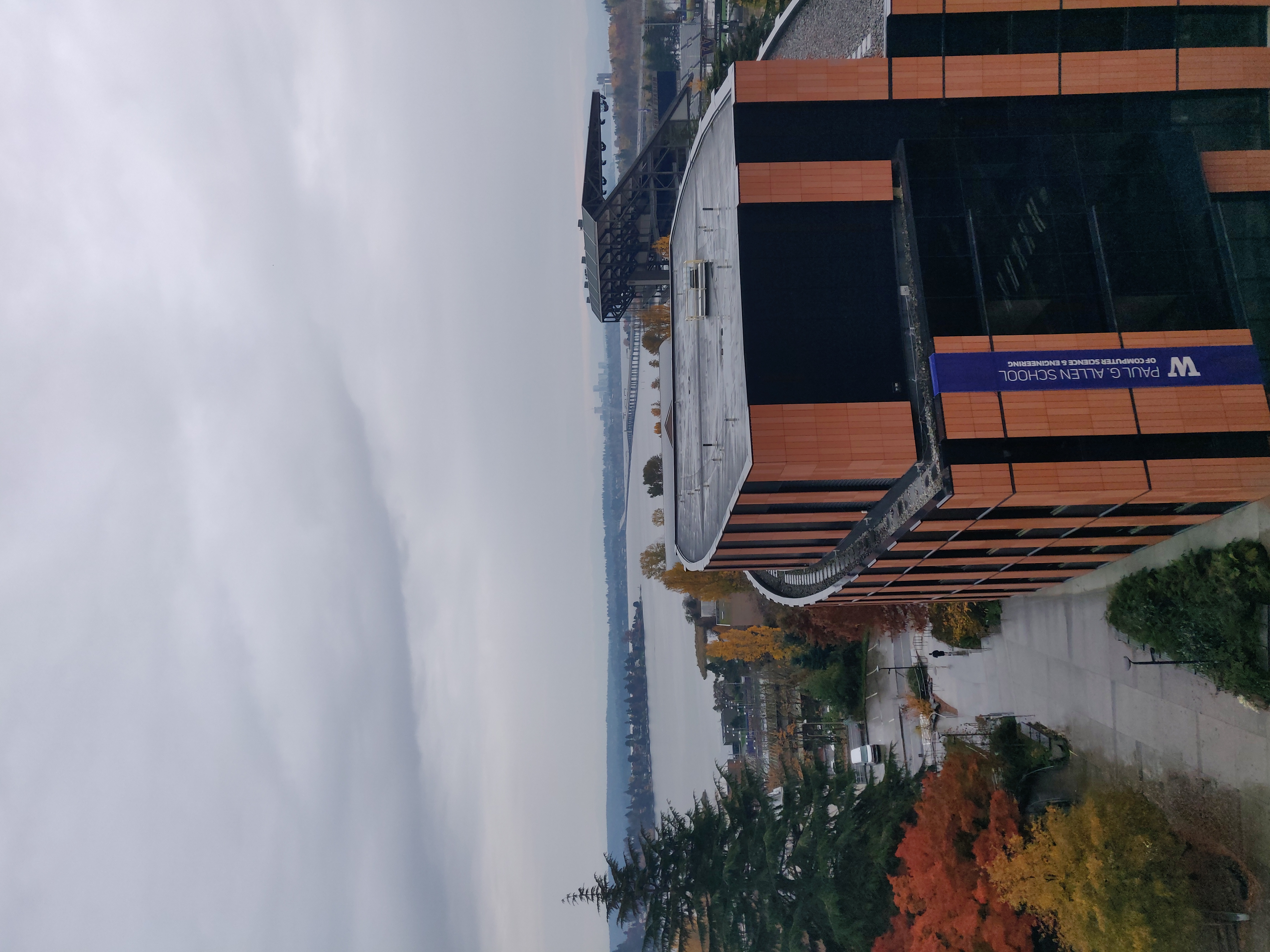 View of the lake on a rainy Seattle day